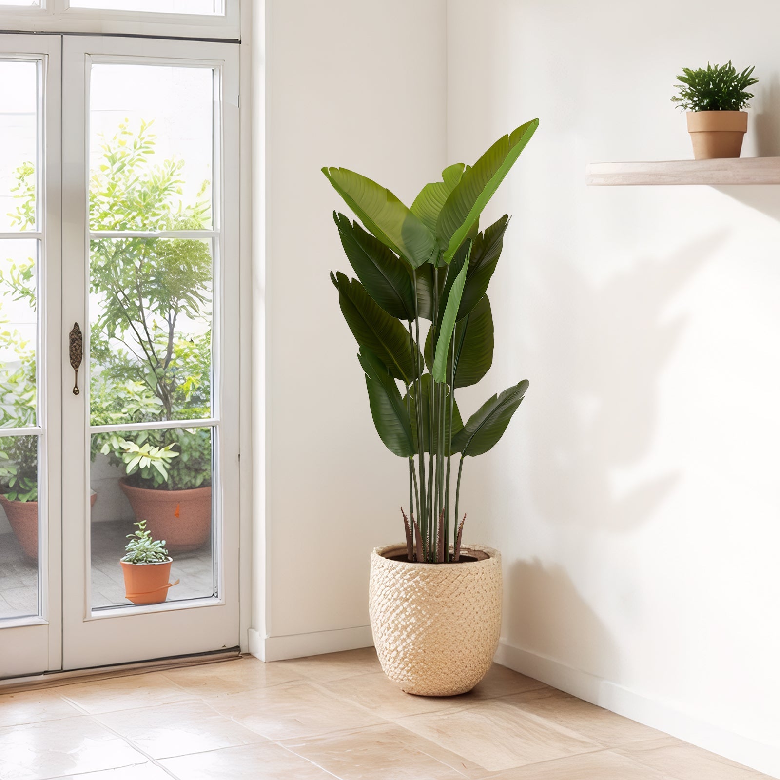 Artificial Bird of Paradise Plant 160cm Tall Faux Tropical Palm Tree