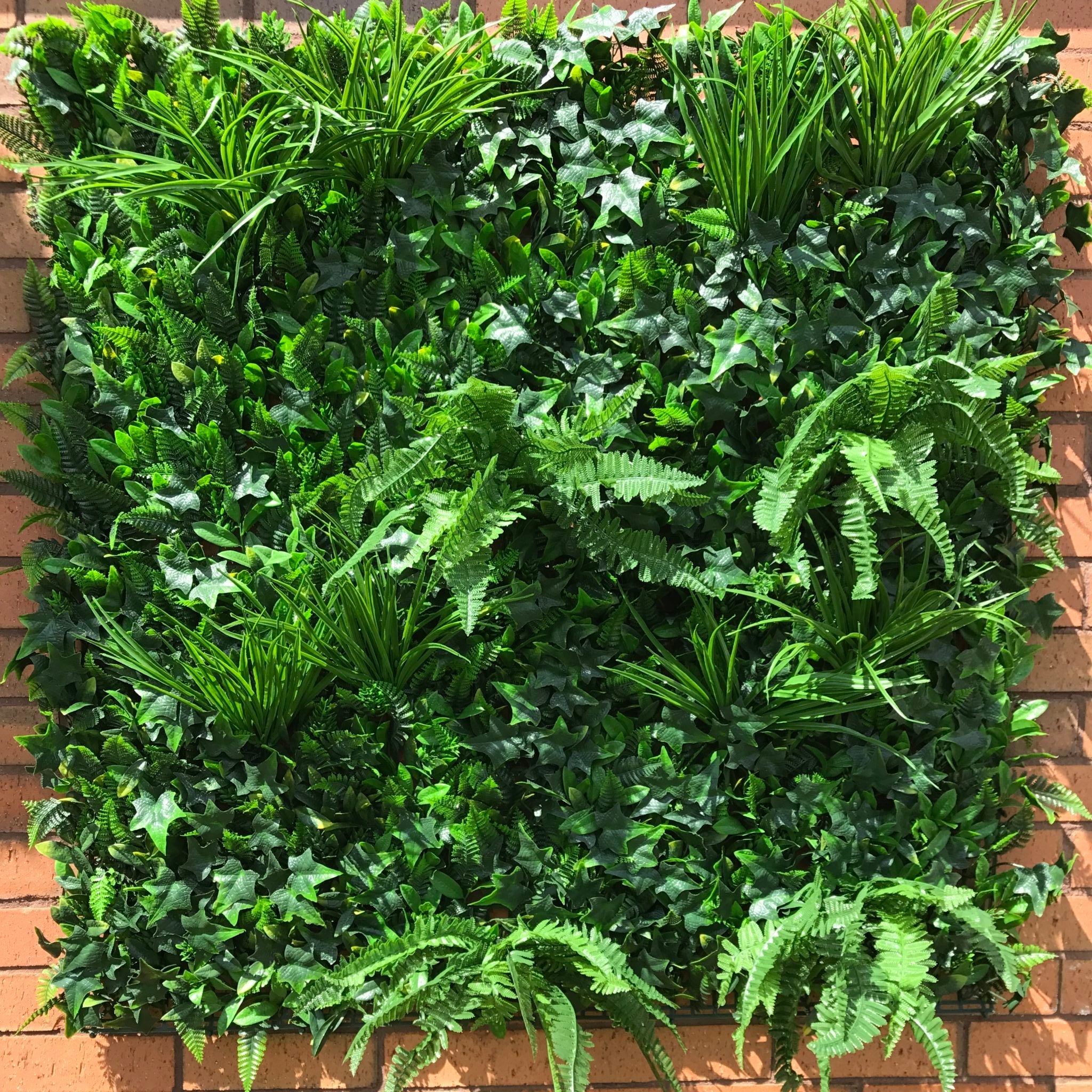 Artificial Instant Green Wall Hedge Panel Mixed Plants 100cm X 100cm