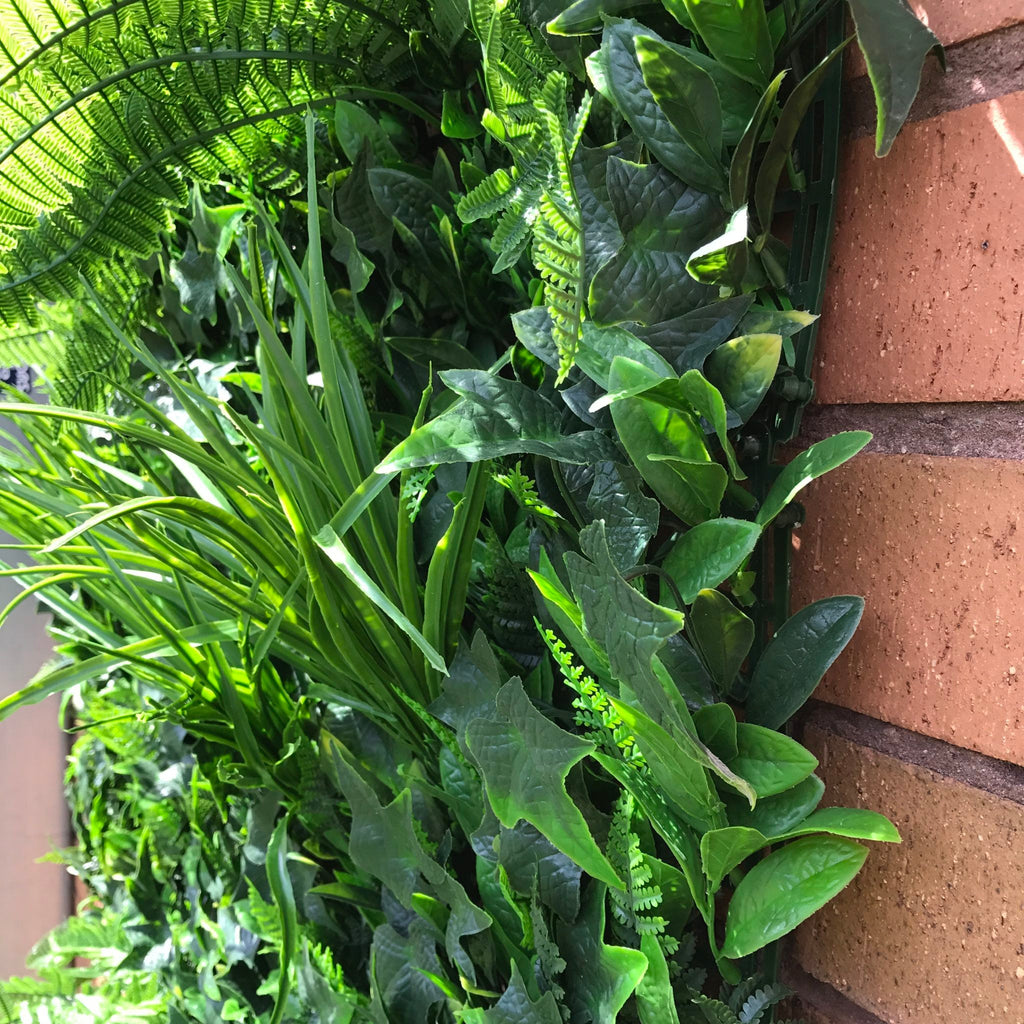 Artificial Instant Green Wall Hedge Panel Mixed Plants 100cm X 100cm