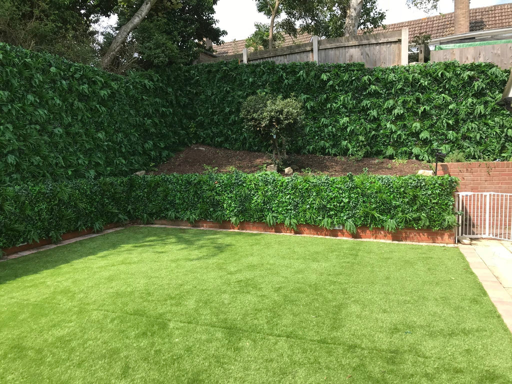 Artificial Instant Green Wall Hedge Panel Mixed Plants 100cm X 100cm