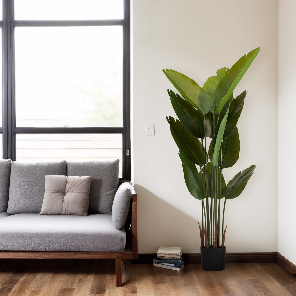 Artificial Bird of Paradise Plant 160cm Tall Faux Tropical Palm Tree
