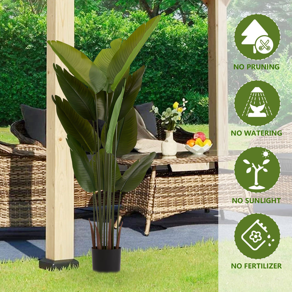 Artificial Bird of Paradise Plant 160cm Tall Faux Tropical Palm Tree